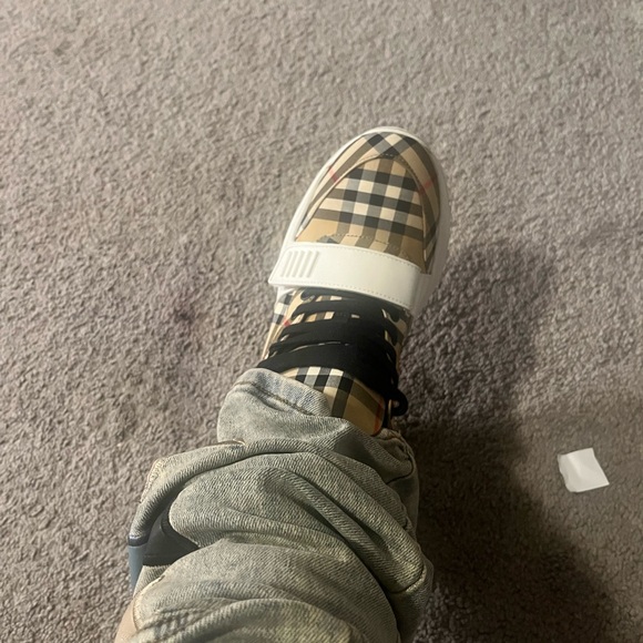 Burberry Checkered Sneakers - Black White Tan